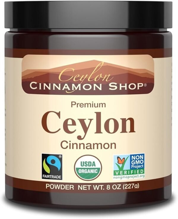 Organic Ceylon Cinnamon (100% Certified) Powder, 8 Ounces
