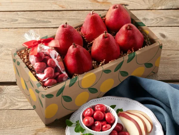 Wholesale Red Pears and Bing Chocolate Cherries